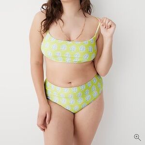 Blockprints™ X J.Crew bikini in green paisley NWOT
